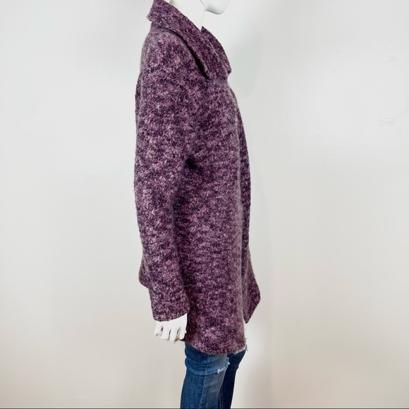 Laura Ashley Womens Sweater Size XL Purple Boucle Knit Long One Button Cardigan - Picture 7 of 16